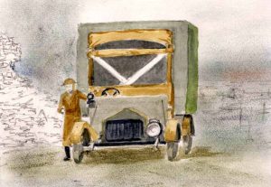 Sketch 3 of WW1 ambulance for The Last Post by BK Duncan