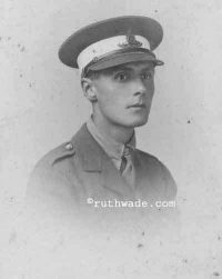 Family photograph of young man in WW1 uniform. Ruth Wade collection