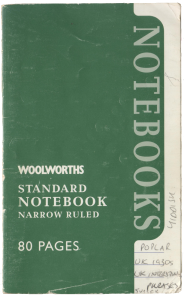 One of BK Duncan's vocab notebooks