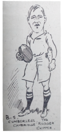 Rugby player Barry Cumberlege. 1913
