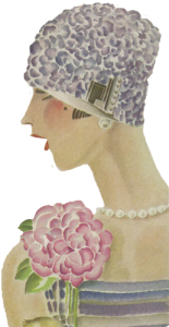 1920's hats. Lilac cloche. Research Ruth Wade
