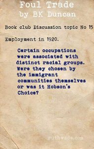 Foul Trade book club discussion topics: 15 employment in 1920