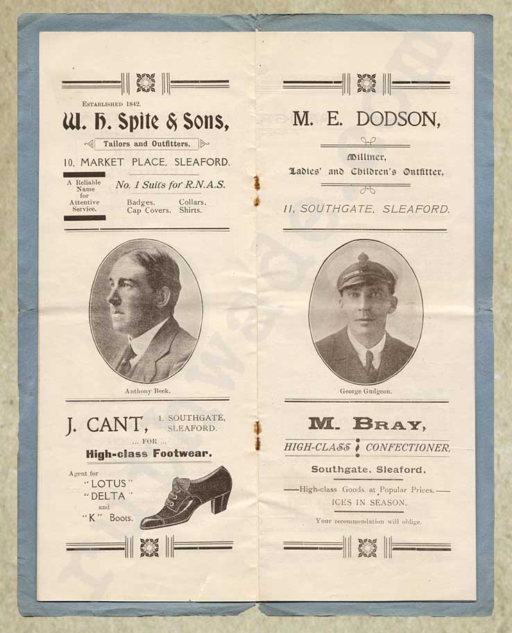 1918 programme for variety show for St Dunstan's page 4