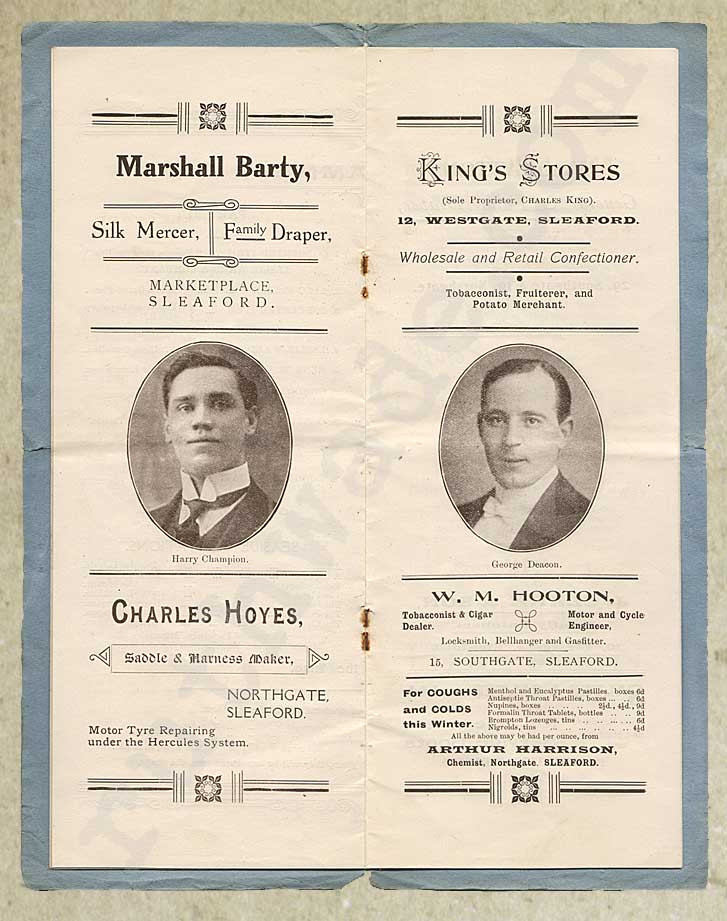 1918 programme for variety show for St Dunstan's page 6