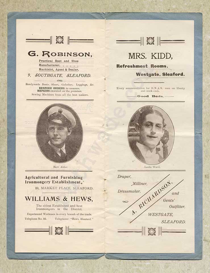 1918 programme for variety show for St Dunstan's page 8
