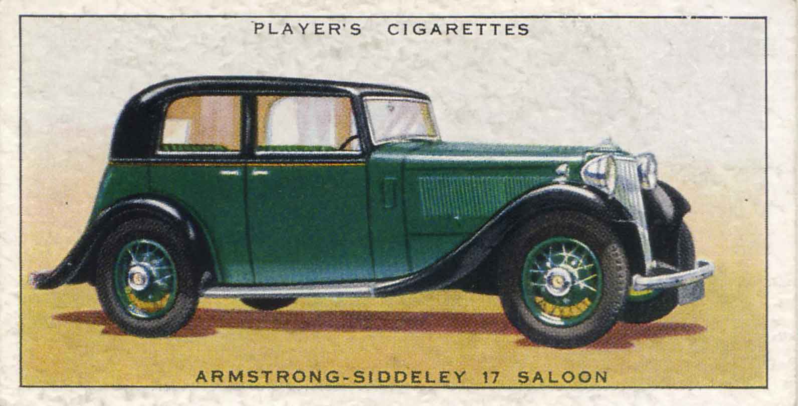 Armstrong-Siddeley 17 Saloon. 1937 cigarette card.