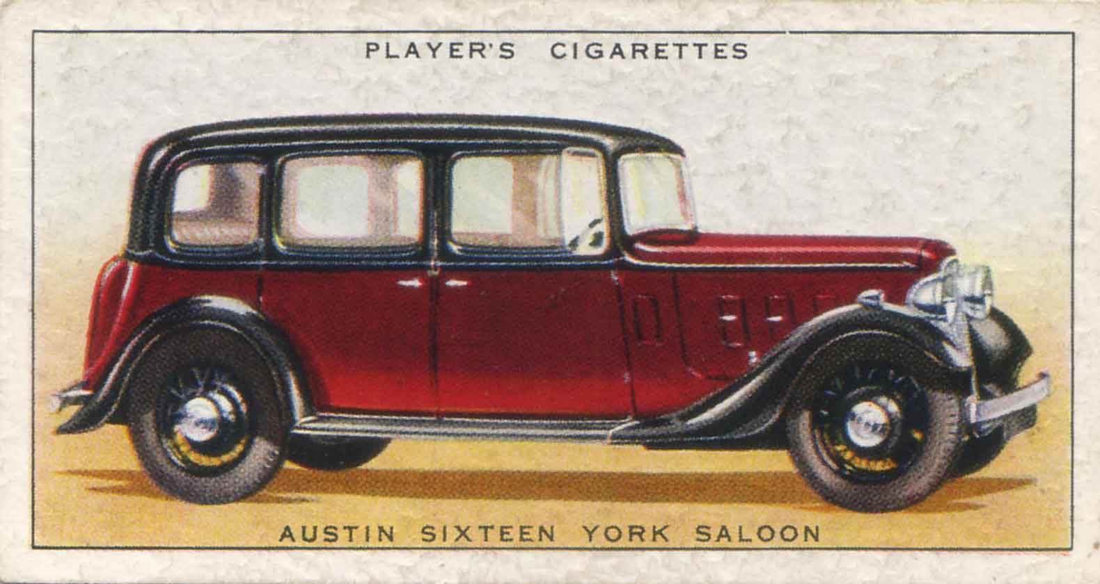 Austin Sixteen York. Cigarette card from 1937.