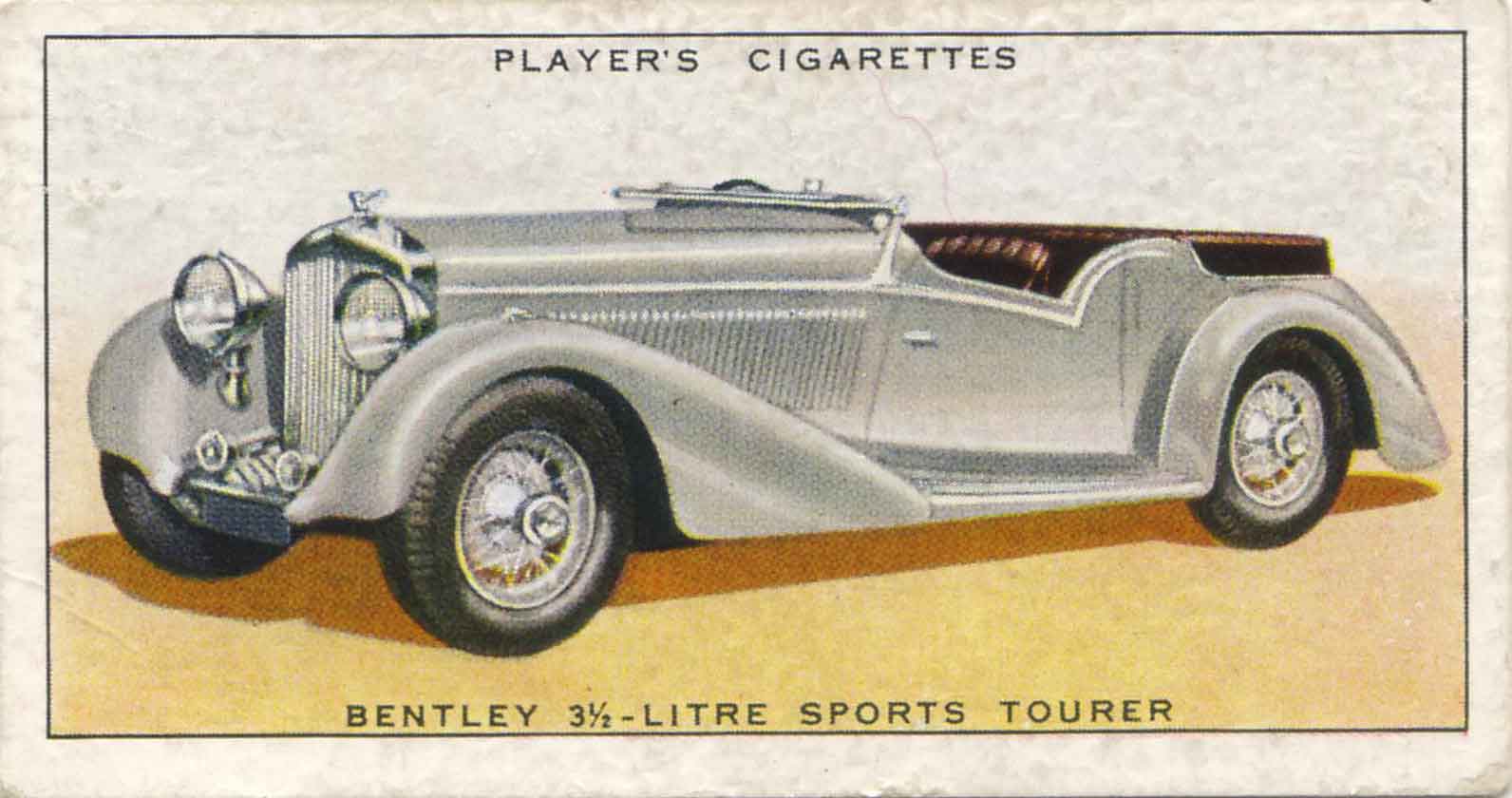 Bentley Sports Tourer. 1937 cigarette card.