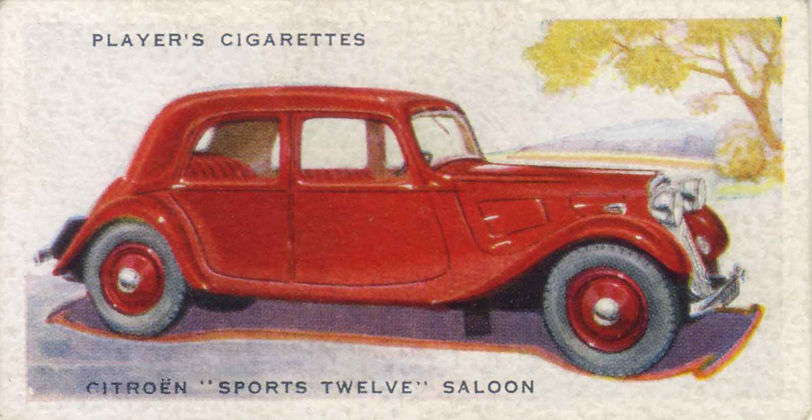 Citroen Sports Twelve. 1937 cigarette card.