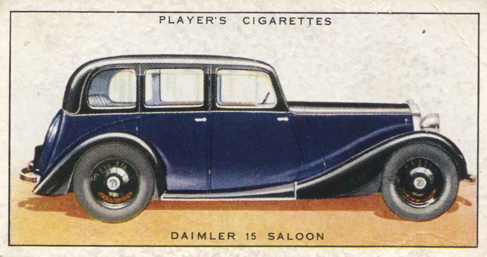 Daimler 15 Saloon. 1937 cigarette card.