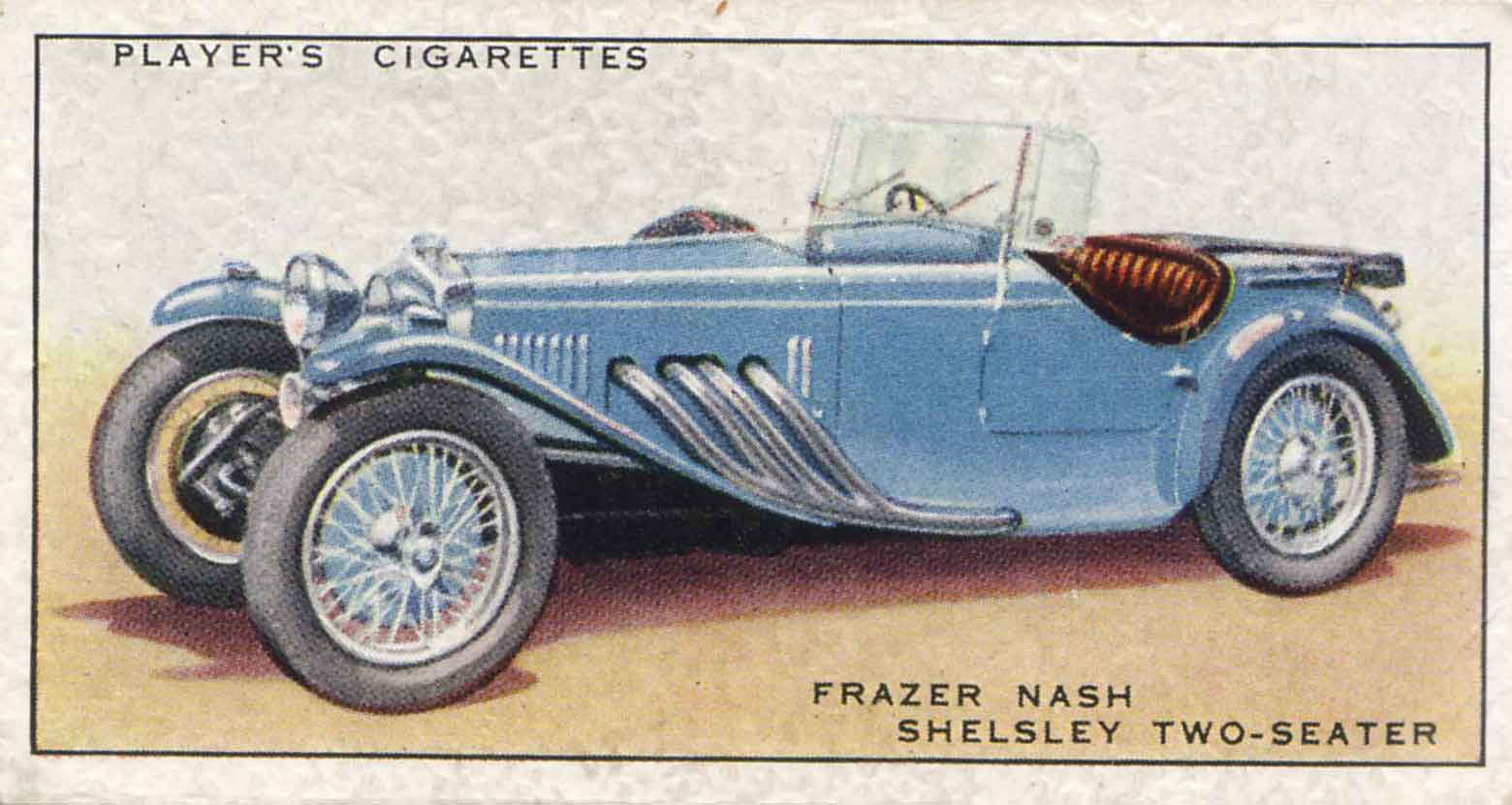 Frazer-Nash Shelsley. 1937 cigarette card.