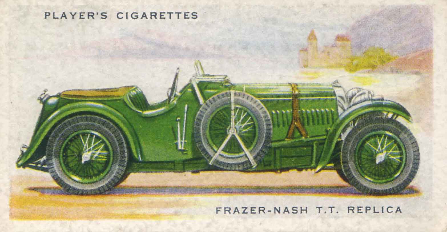 Frazer-Nash T-T Replica sports car. 1937 cigarette card.