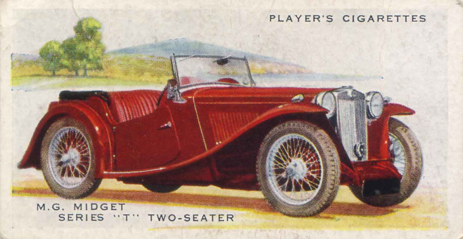 M.G. Midget "T" Two-Seater. 1937 cigarette card.