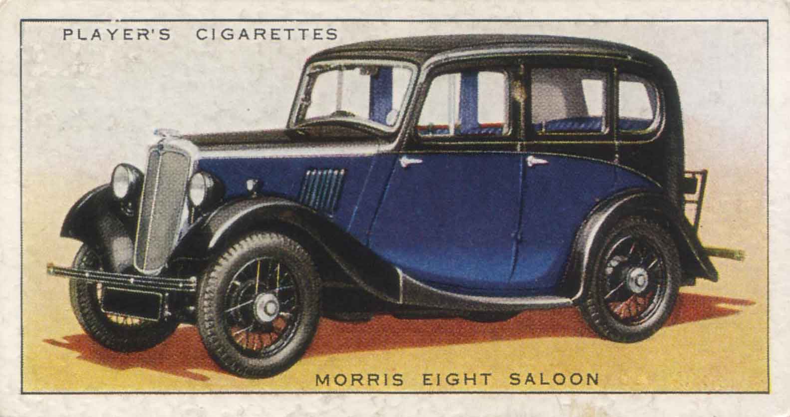 Morris Eight Saloon. 1937 cigarette card.