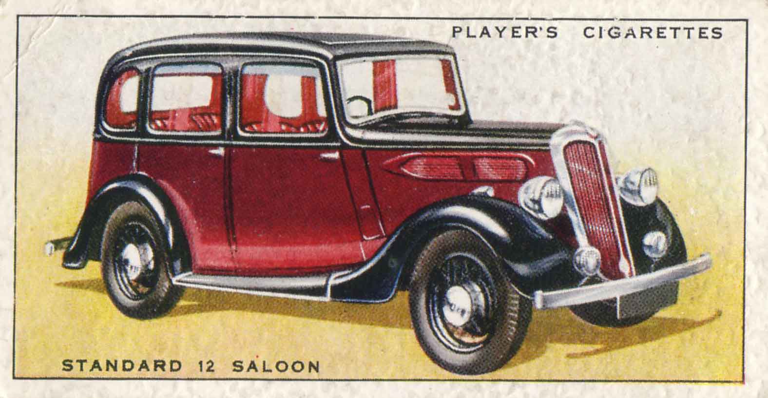 Standard 12 Saloon. 1937 cigarette card.