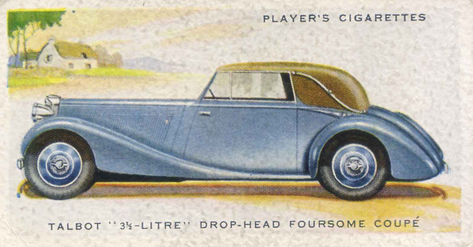Talbot Drop-Head Foursome. 1937 cigarette card.