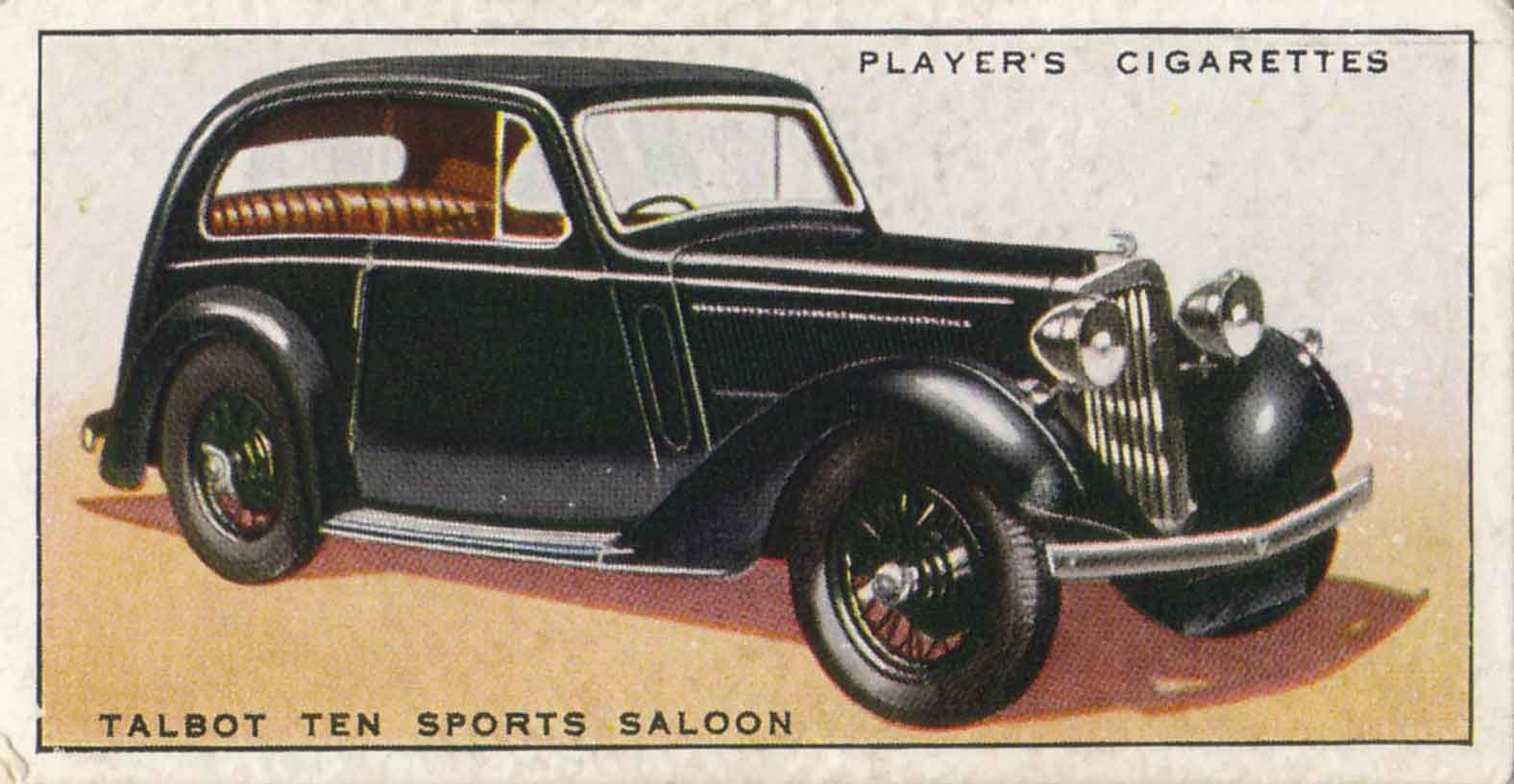 Talbot Ten Sports Saloon. 1937 cigarette card.